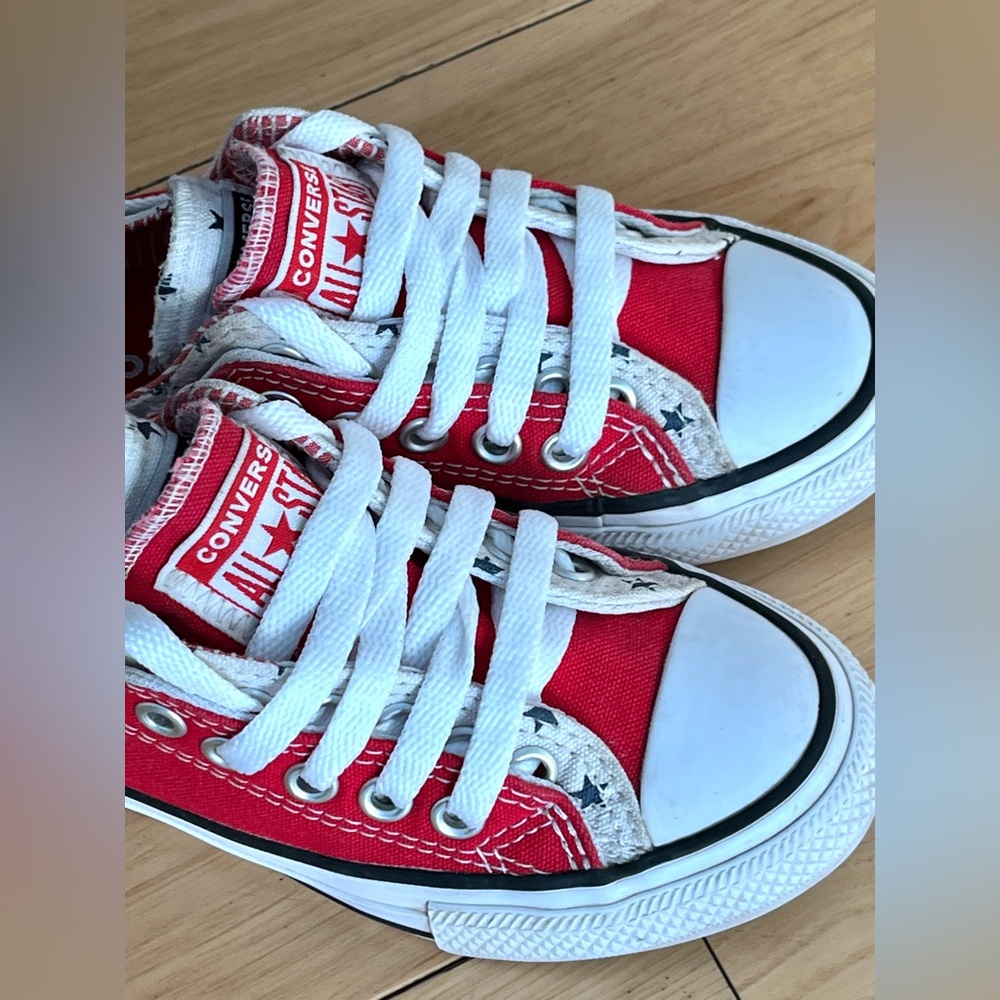 Converse Red and White Kids Sneakers - Picture 13 of 16
